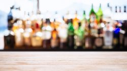 Bottles behind bar